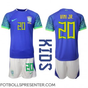 Brasilien Vinicius Junior #20 Bortatröja Barn VM 2022 Kortärmad (+ korta byxor)